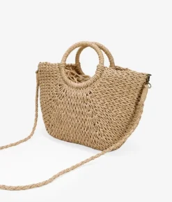 Bosanova Sacs Raphia Et Crochet | Sacs À Main | Sac croissant en raphia camel