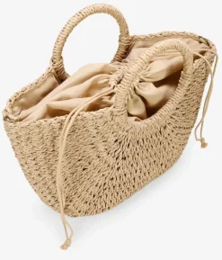 Bosanova Sacs Raphia Et Crochet | Sacs À Main | Sac croissant en raphia camel