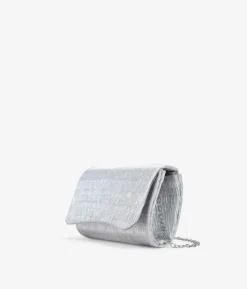 Bosanova Sac Minaudières | Petits Sacs | Sac de fête argenté à rabat plissé