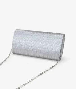 Bosanova Sac Minaudières | Petits Sacs | Sac de fête argenté à rabat plissé