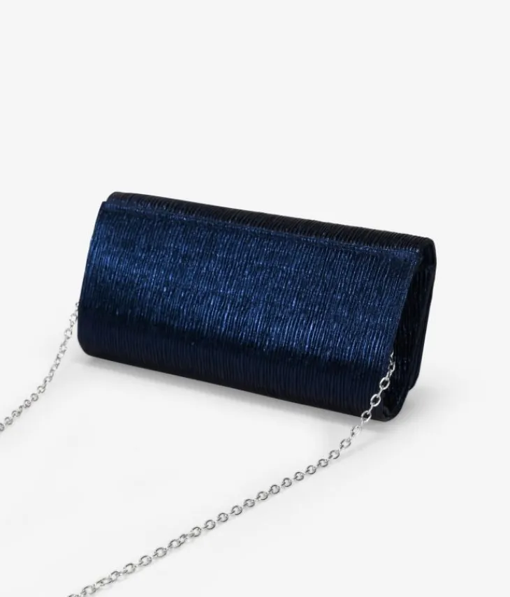 Bosanova Sac Minaudières | Petits Sacs | Sac de fête bleu à rabat plissé