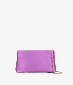Bosanova Sac Minaudières | Sacs Porté Épaule | Sac de fête en satin lilas avec chaîne