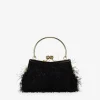 Bosanova Sac Minaudières | Petits Sacs | Sac de fête noir avec douille et poignée en métal