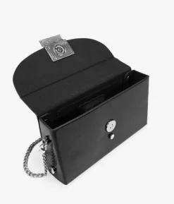 Bosanova Sac Minaudières | Petits Sacs | Sac de fête noir avec rabat et métal