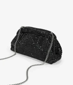 Bosanova Sac Minaudières | Petits Sacs | Sac de fête noir avec strass et chaîne