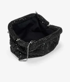 Bosanova Sac Minaudières | Petits Sacs | Sac de fête noir avec strass et chaîne