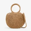 Bosanova Sacs À Bandoulière | Sacs Raphia Et Crochet | Sac demi-lune en raphia grillé avec anses