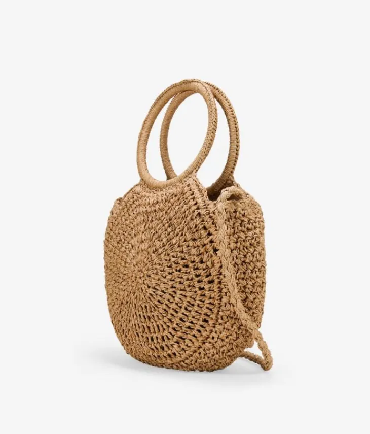 Bosanova Sacs À Bandoulière | Sacs Raphia Et Crochet | Sac demi-lune en raphia grillé avec anses