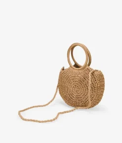 Bosanova Sacs À Bandoulière | Sacs Raphia Et Crochet | Sac demi-lune en raphia grillé avec anses