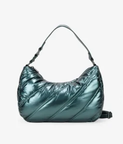 Bosanova Sacs Porté Épaule | Sac demi-lune vert couture matelassée