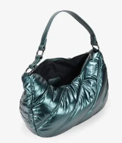 Bosanova Sacs Porté Épaule | Sac demi-lune vert couture matelassée