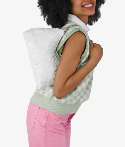 Bosanova Sacs Porté Épaule | Sac en nylon blanc avec chaîne