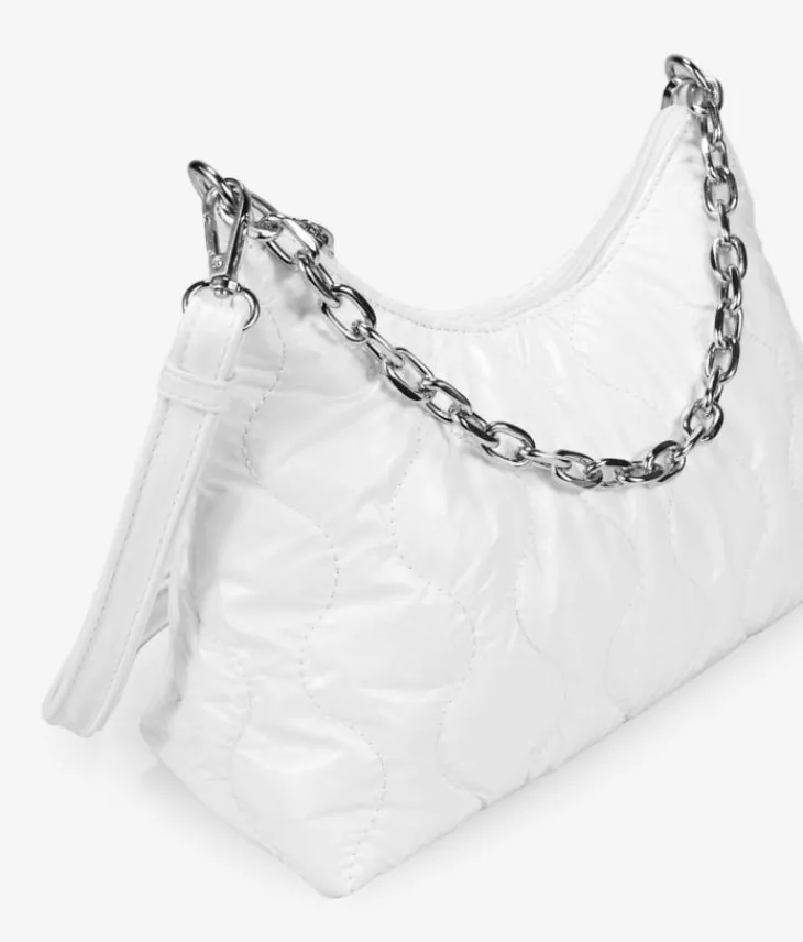 Bosanova Sacs Porté Épaule | Sac en nylon blanc avec chaîne