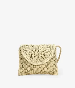 Bosanova Sacs À Bandoulière | Sacs Raphia Et Crochet | Sac en raphia beige à rabat