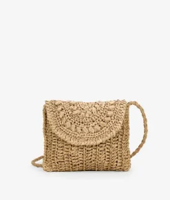 Bosanova Sacs À Bandoulière | Sacs Raphia Et Crochet | Sac en raphia marron à rabat
