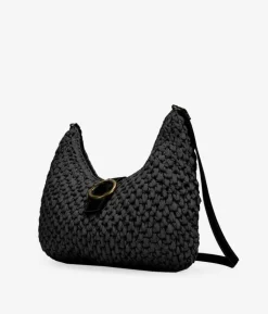 Bosanova Sacs Raphia Et Crochet | Sac en raphia noir à rabat