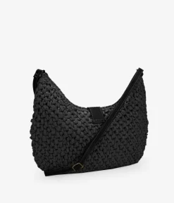 Bosanova Sacs Raphia Et Crochet | Sac en raphia noir à rabat