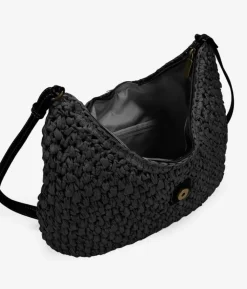 Bosanova Sacs Raphia Et Crochet | Sac en raphia noir à rabat