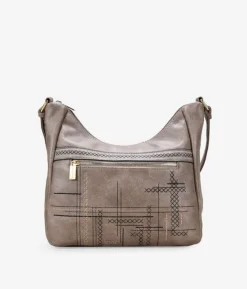 Bosanova Sacs À Bandoulière | Sac gondole taupe avec broderie