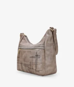 Bosanova Sacs À Bandoulière | Sac gondole taupe avec broderie