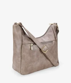 Bosanova Sacs À Bandoulière | Sac gondole taupe avec broderie