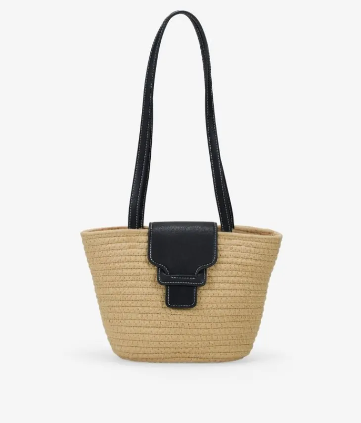 Bosanova Sacs Raphia Et Crochet | Sacs Porté Épaule | Sac porté épaule à rabat marron clair