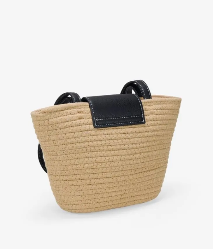 Bosanova Sacs Raphia Et Crochet | Sacs Porté Épaule | Sac porté épaule à rabat marron clair