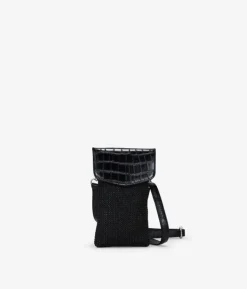 Bosanova Sacs À Bandoulière | Sacs Raphia Et Crochet | Sac pour téléphone portable doré à rabat