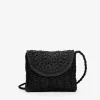 Bosanova Sacs À Bandoulière | Sacs Raphia Et Crochet | Sac raphia noir à rabat