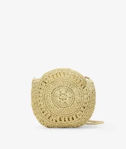 Bosanova Sacs Raphia Et Crochet | Sac rond en raphia beige