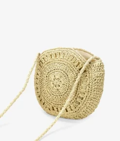 Bosanova Sacs Raphia Et Crochet | Sac rond en raphia beige