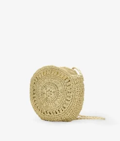 Bosanova Sacs Raphia Et Crochet | Sac rond en raphia beige