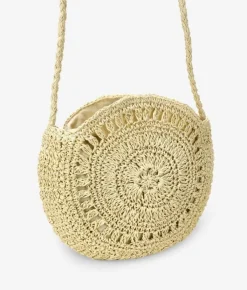 Bosanova Sacs Raphia Et Crochet | Sac rond en raphia beige