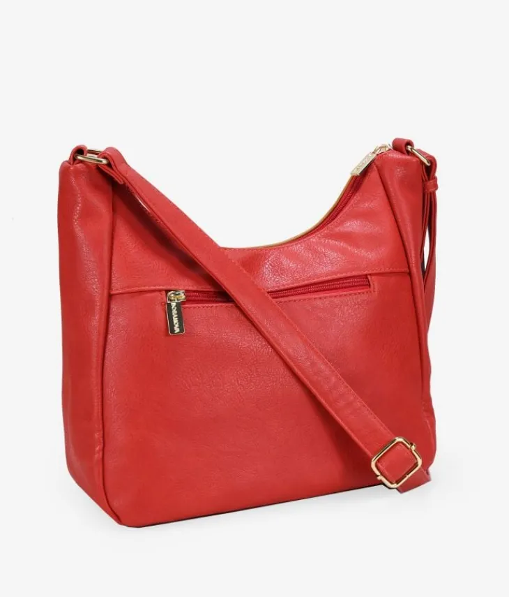 Bosanova Sacs À Bandoulière | Sac rouge avec broderie et fermeture éclair