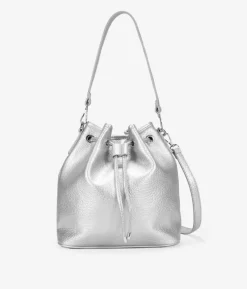 Bosanova Sacs Porté Épaule | Sacs À Bandoulière | Sac seau argenté à nœud froncé