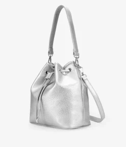 Bosanova Sacs Porté Épaule | Sacs À Bandoulière | Sac seau argenté à nœud froncé