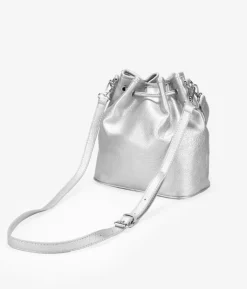 Bosanova Sacs Porté Épaule | Sacs À Bandoulière | Sac seau argenté à nœud froncé