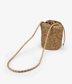 Bosanova Sacs À Bandoulière | Sacs Raphia Et Crochet | Sac seau en raphia camel