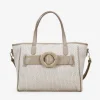 Bosanova Sacs Shopper | Sacs Raphia Et Crochet | Sac shopping beige avec ceinture et fermeture éclair