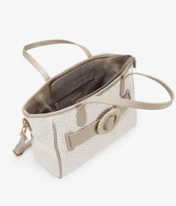 Bosanova Sacs Shopper | Sacs Raphia Et Crochet | Sac shopping beige avec ceinture et fermeture éclair