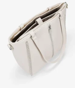 Bosanova Sacs Shopper | Sacs Porté Épaule | Sac shopping beige pour ordinateur portable avec clous