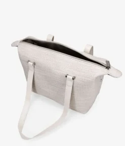 Bosanova Sacs Shopper | Sacs Raphia Et Crochet | Sac shopping taupe avec fermeture éclair