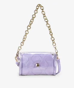 Bosanova Sacs À Bandoulière | Sacs Porté Épaule | Sac violet transparent avec chaîne