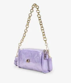 Bosanova Sacs À Bandoulière | Sacs Porté Épaule | Sac violet transparent avec chaîne