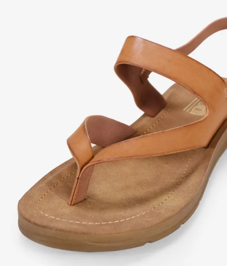 Bosanova Sandales Plates | Sandales à bout marron avec boucle