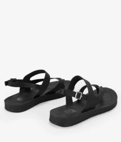 Bosanova Sandales Plates | Sandales à bout noir avec boucle