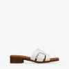 Bosanova Sandales Plates | Chaussures En Cuir | Sandales à bride arrière en cuir blanc à petit talon