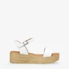 Bosanova Sandales Plateformes | Chaussures En Cuir | Sandales à plateforme en cuir blanc