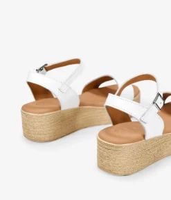 Bosanova Sandales Plateformes | Chaussures En Cuir | Sandales à plateforme en cuir blanc