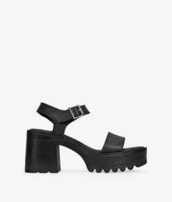 Bosanova Sandales À Talons | Chaussures En Cuir | Sandales à talon en cuir noir